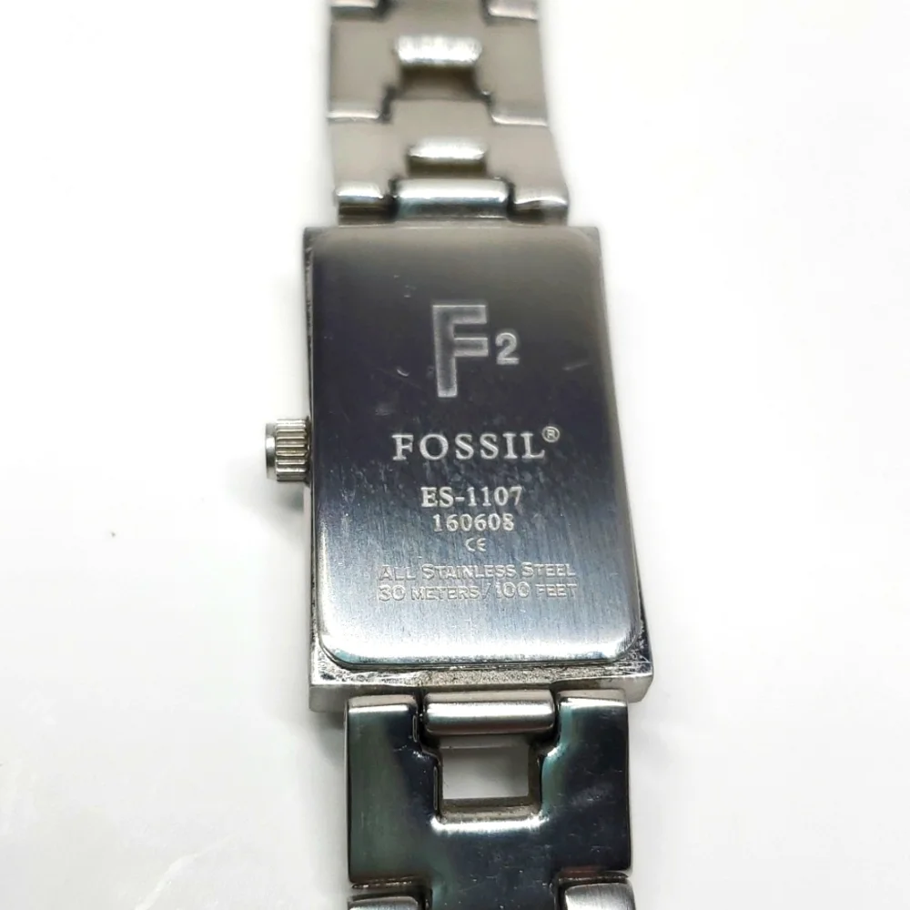 Fossil Watch ES1107 F² Silver Steel Wristband White Face Watch